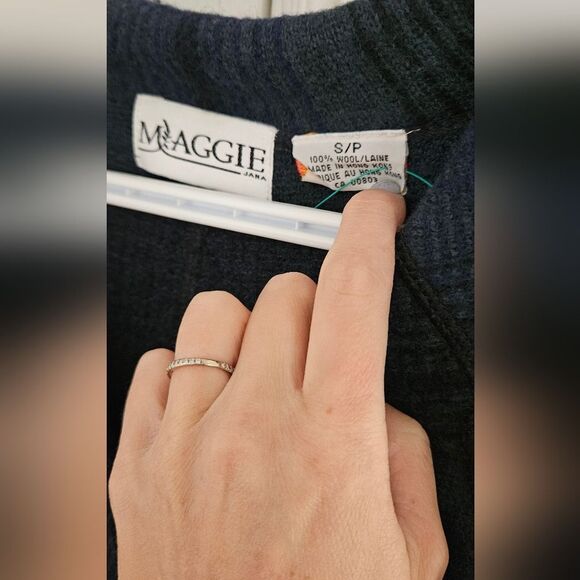 Maggie Women's Navy Plaid Wool Coat - Picture 3 of 3